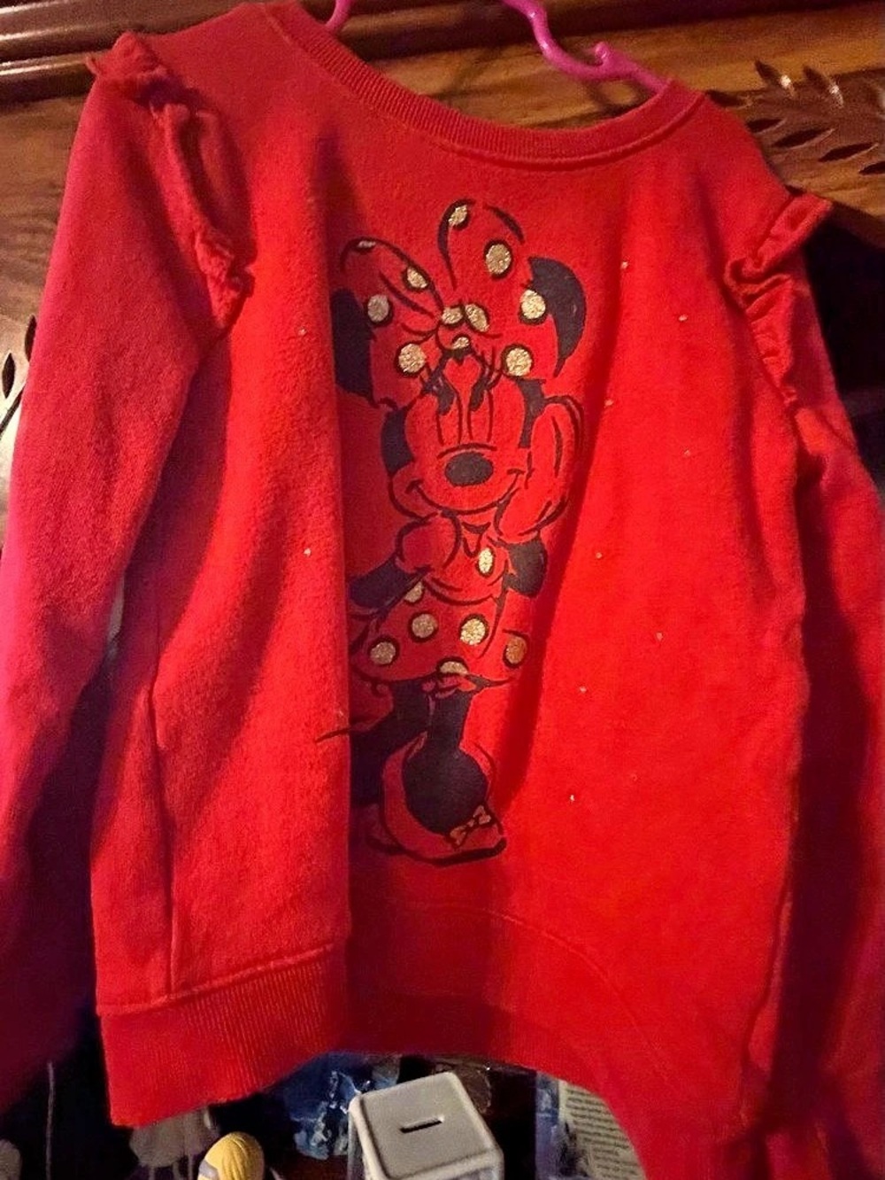 Disney Minnie Mouse Red Ruffle Sweatshirt - Picture 2 of 4